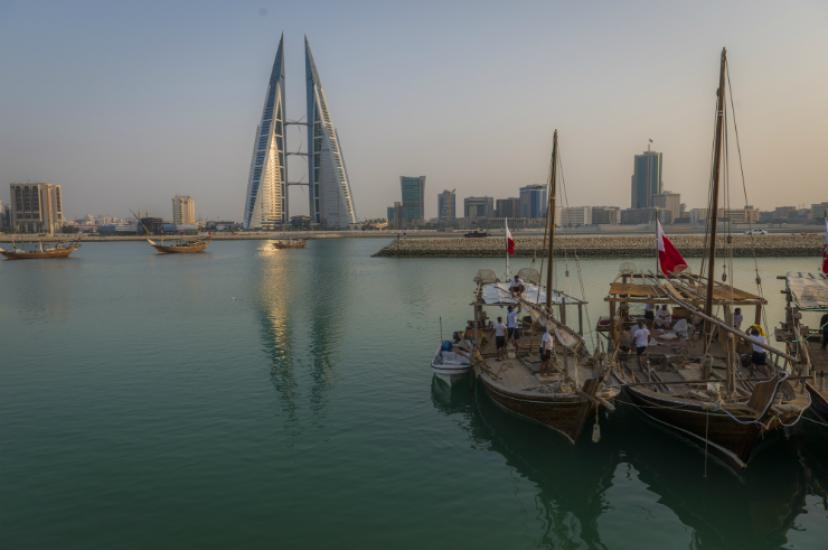 Manama Skyline and Dhow.JPG