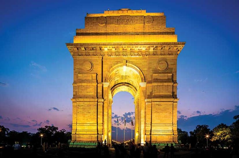 The India Gate war memorial, New Delhi, India