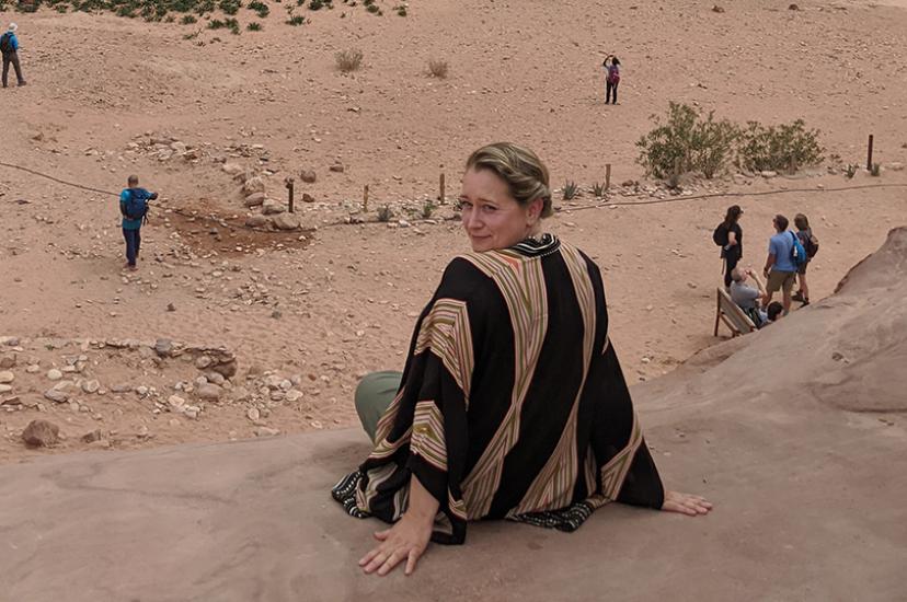 Esther Ptolomey on a trip to Jordan