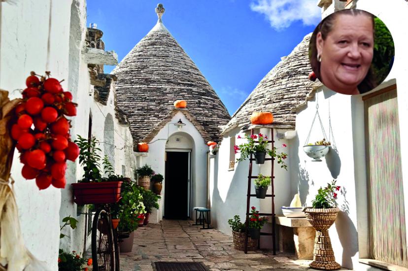 Trulli in Alberobello, Puglia (Credit: Alessio Roversi/Unsplash) and Riviera Travel tour manager Paula Stone