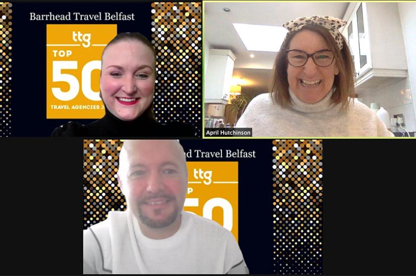 Kelly Hutchinson and Kieran Odonnell of Barrhead in Belfast, with TTG's April Hutchinson