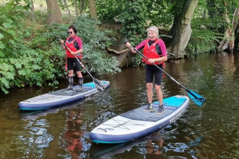 Paddleboarding on Llangollen Canal
