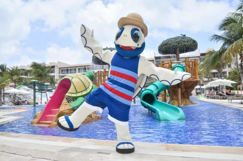 Turbo the turtle mascot, star attraction with Royalton Resorts' relaunched kids' programme