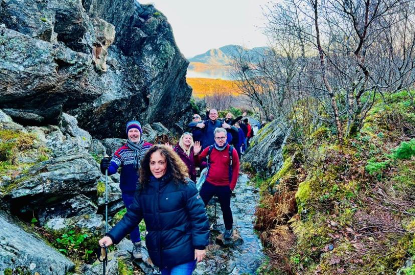 Hiking up Torghatten, the mountain with a distinctive hole