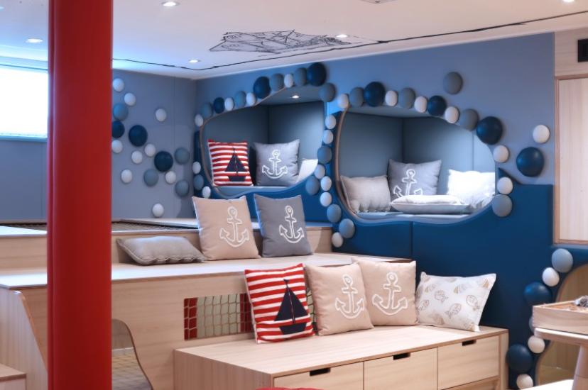 As well as family cabins sleeping up to five, there's a dedicated kids' club onboard