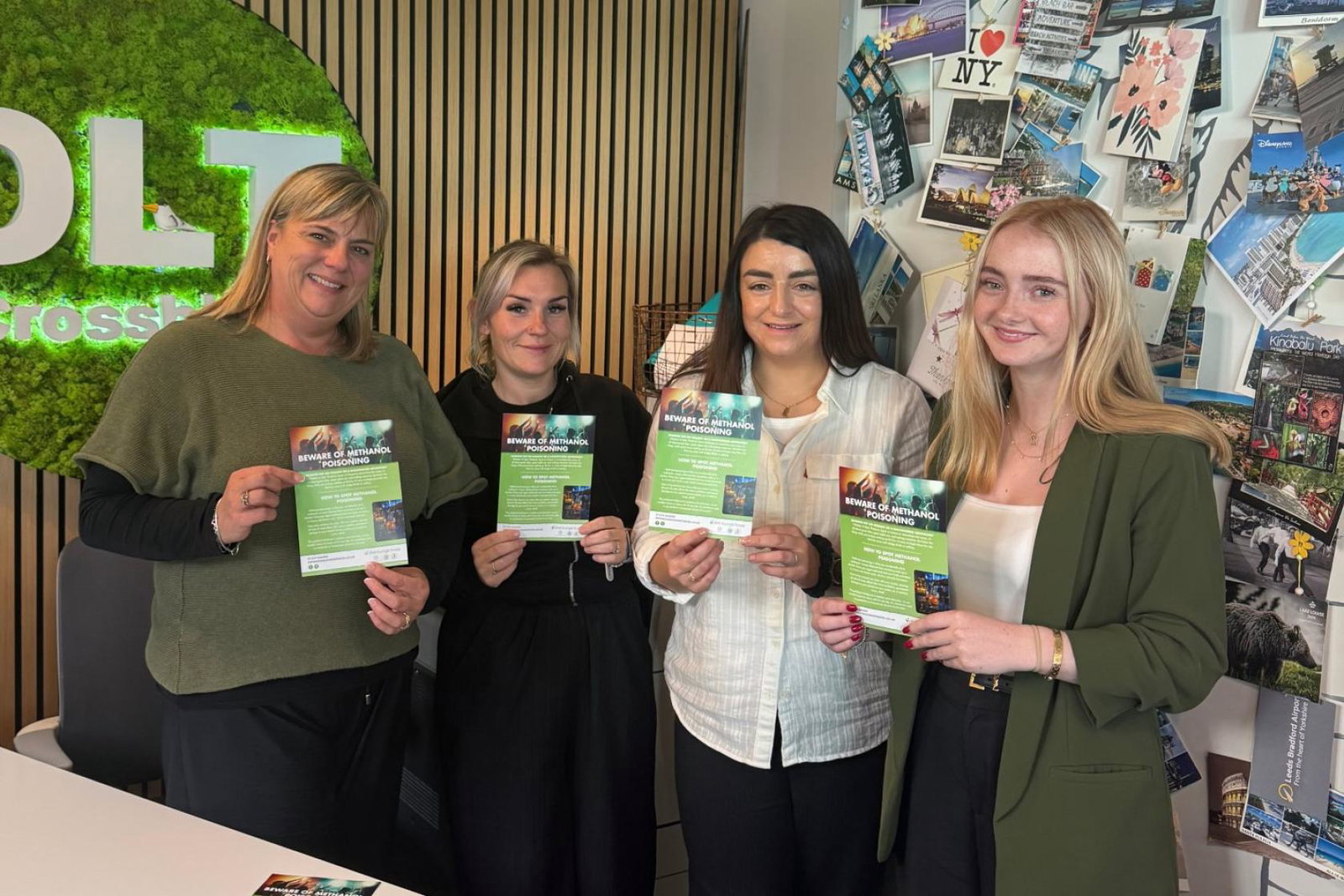 The team at Olive Lounge Travel have created a leaflet outlining the dangers posed by methanol poisoning