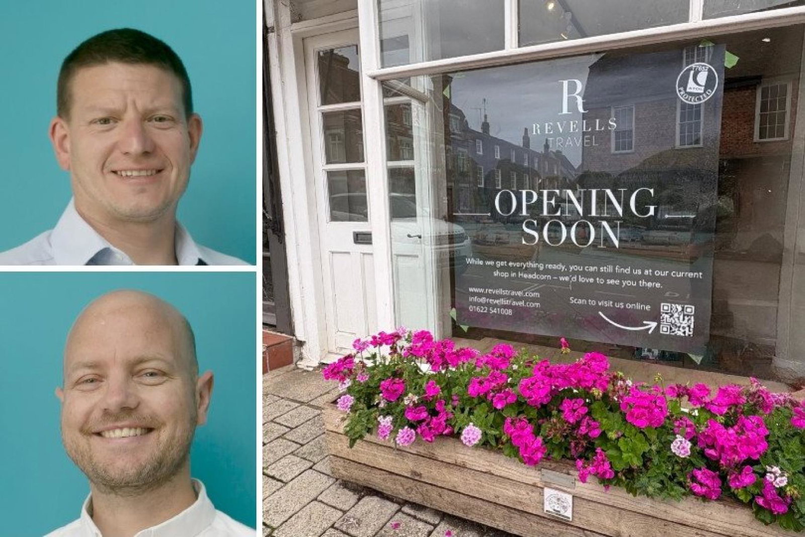 Revells Travel's Michael Weight (top left) and Jamie Revell (bottom left)