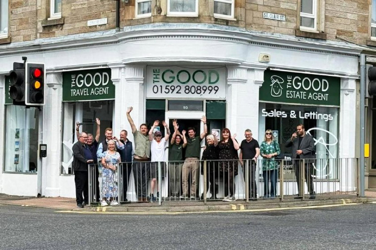 The team at The Good Travel Agent in Kirkcaldy, pictured outside the brand's first retail store