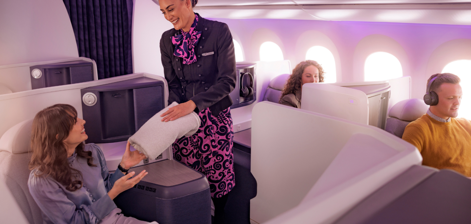 The new Business Premier/Business Luxe cabin has fully flat beds