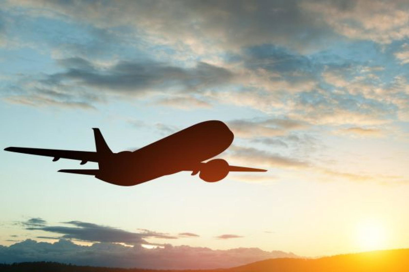 Black silhouette of plane