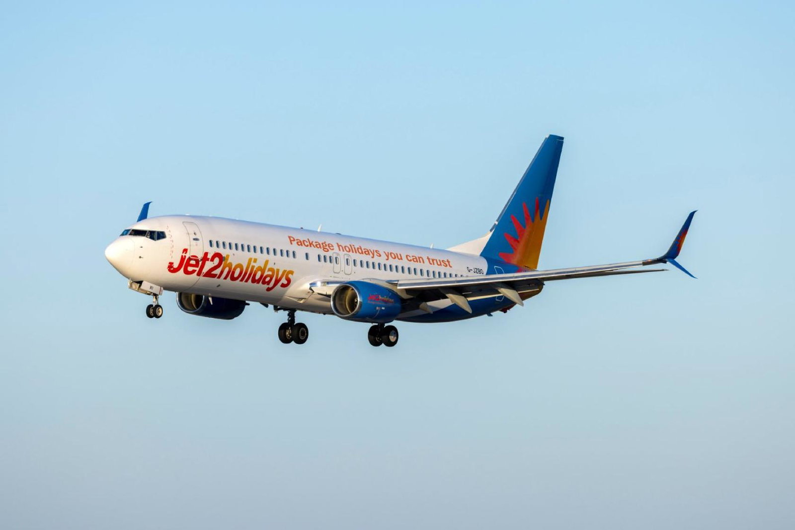 A Jet2holidays aircraft mid-flight
