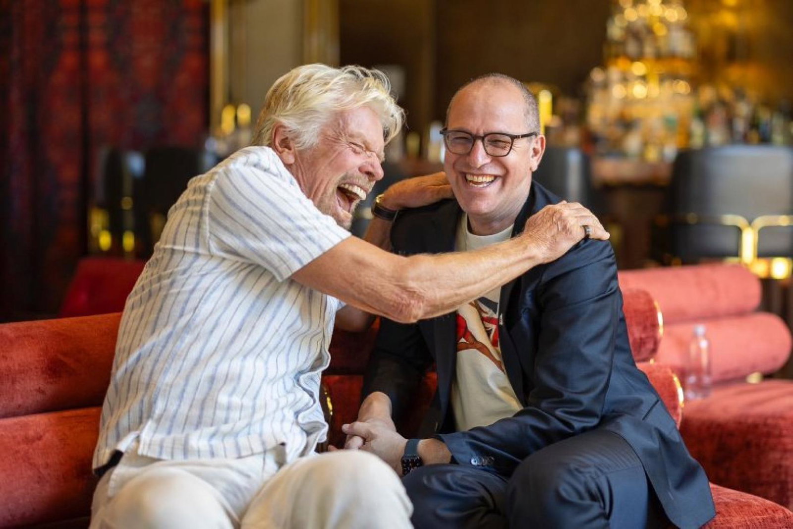 Shai Weiss pictured with Virgin Atlantic founder Sir Richard Branson