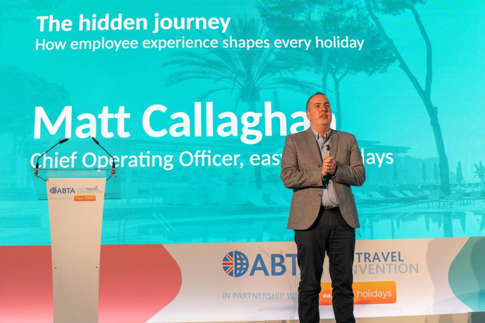 Matt Callaghan addressed delegates on how employee experience shapes people's holidays