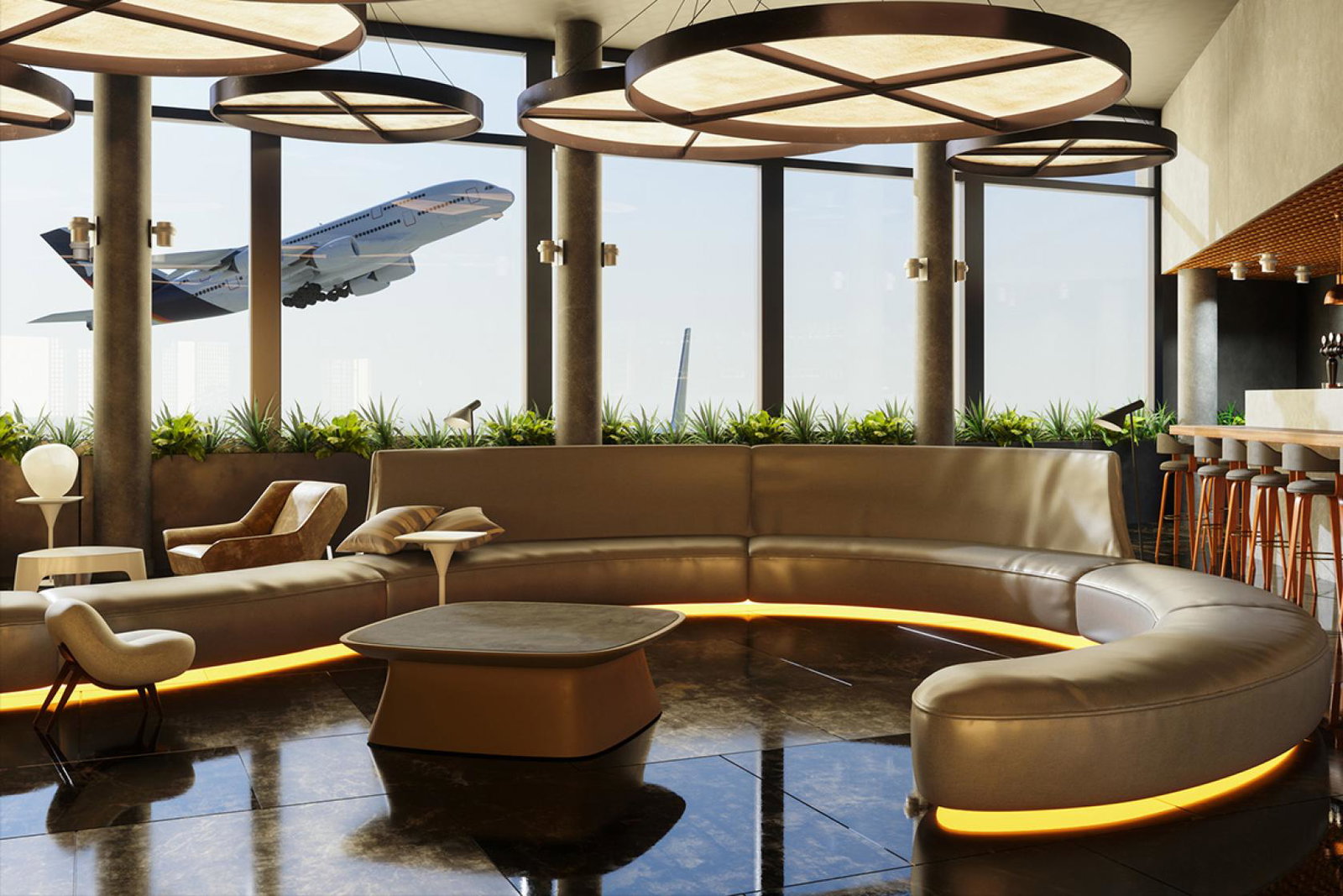 Airport lounge Credit: iStock / onurdongel
