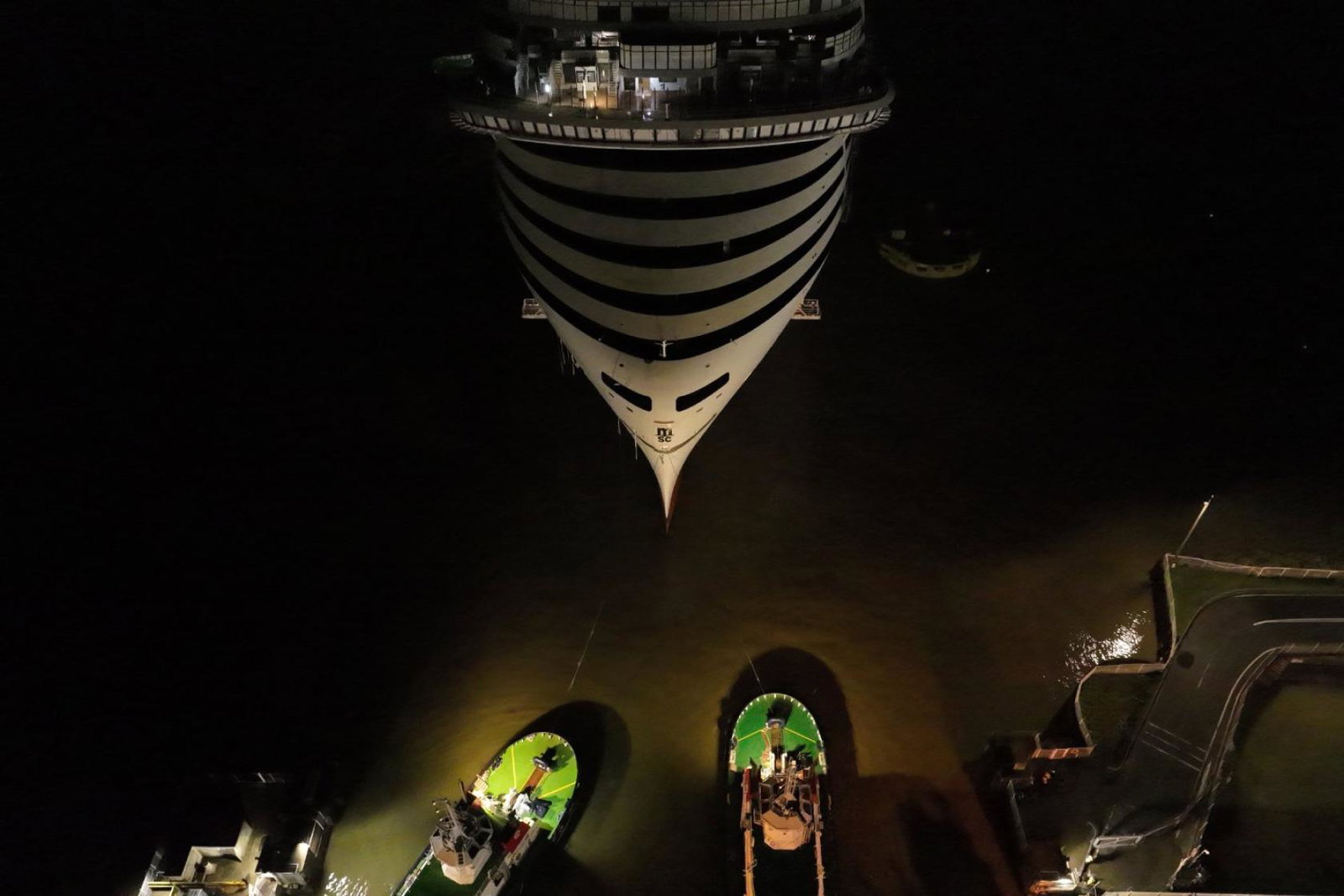 MSC World Asia was floated out at the Chantiers de l'Atlantique shipyard this week