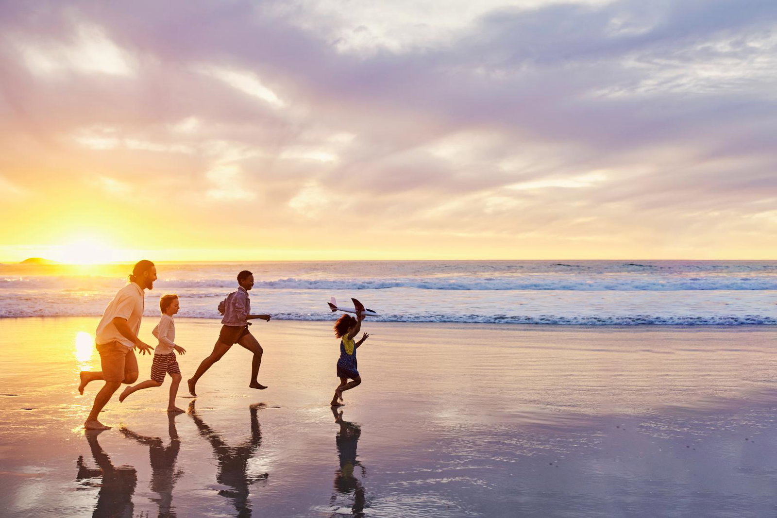 Family on beach