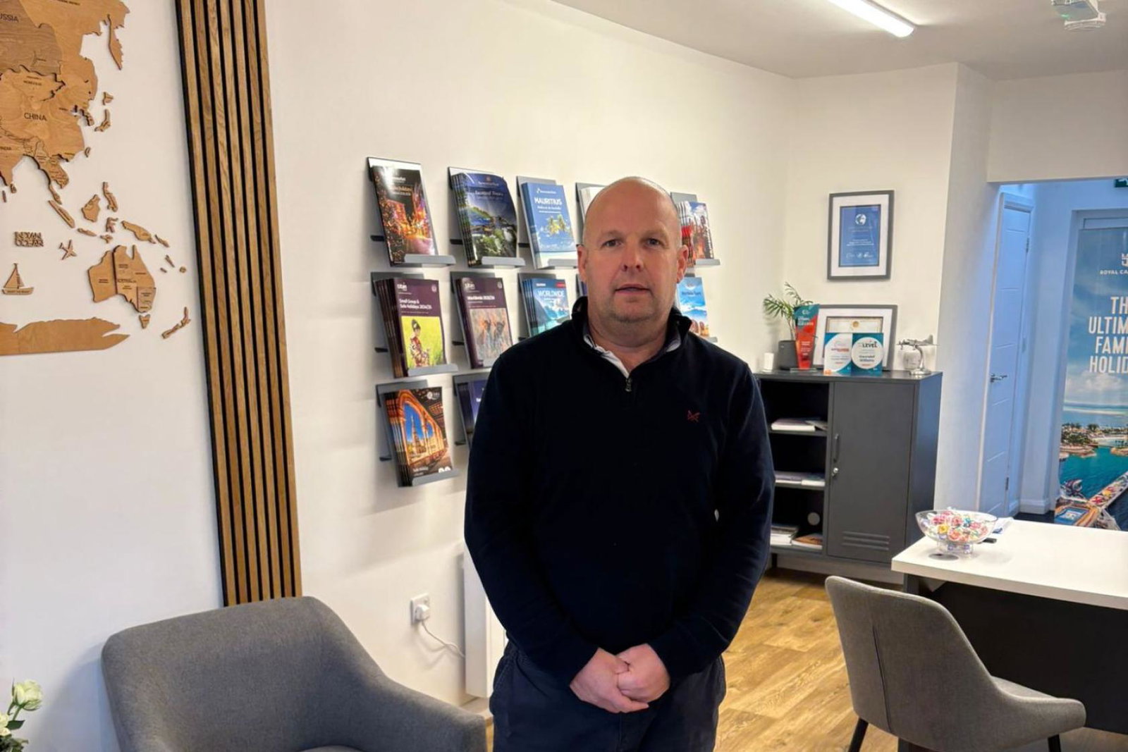 Gwyndaf Williams in his agency in Wales