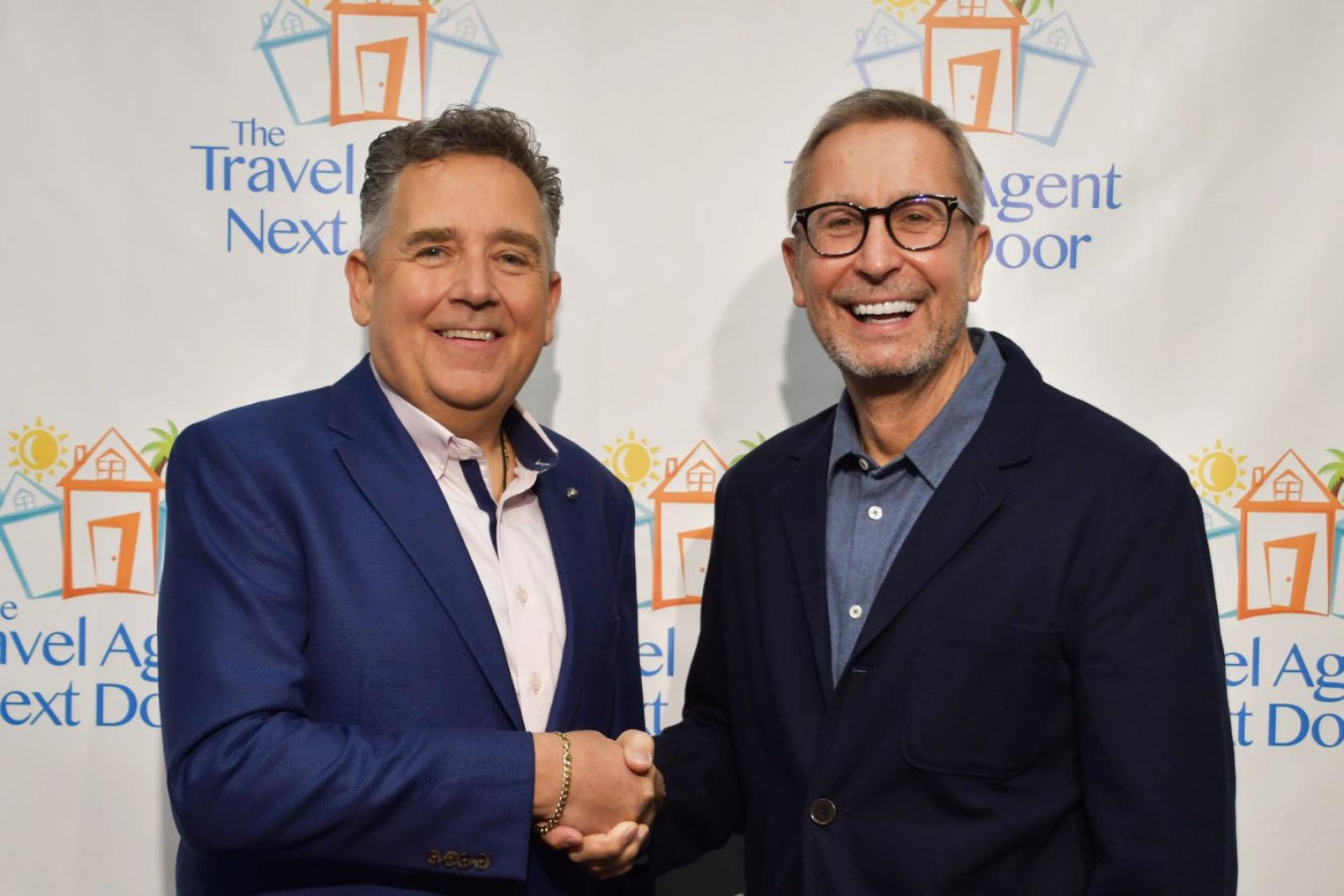 The Travel Agent Next Door chief executive Flemming Friisdahl with Travel Counsellors chief executive Steve Byrne