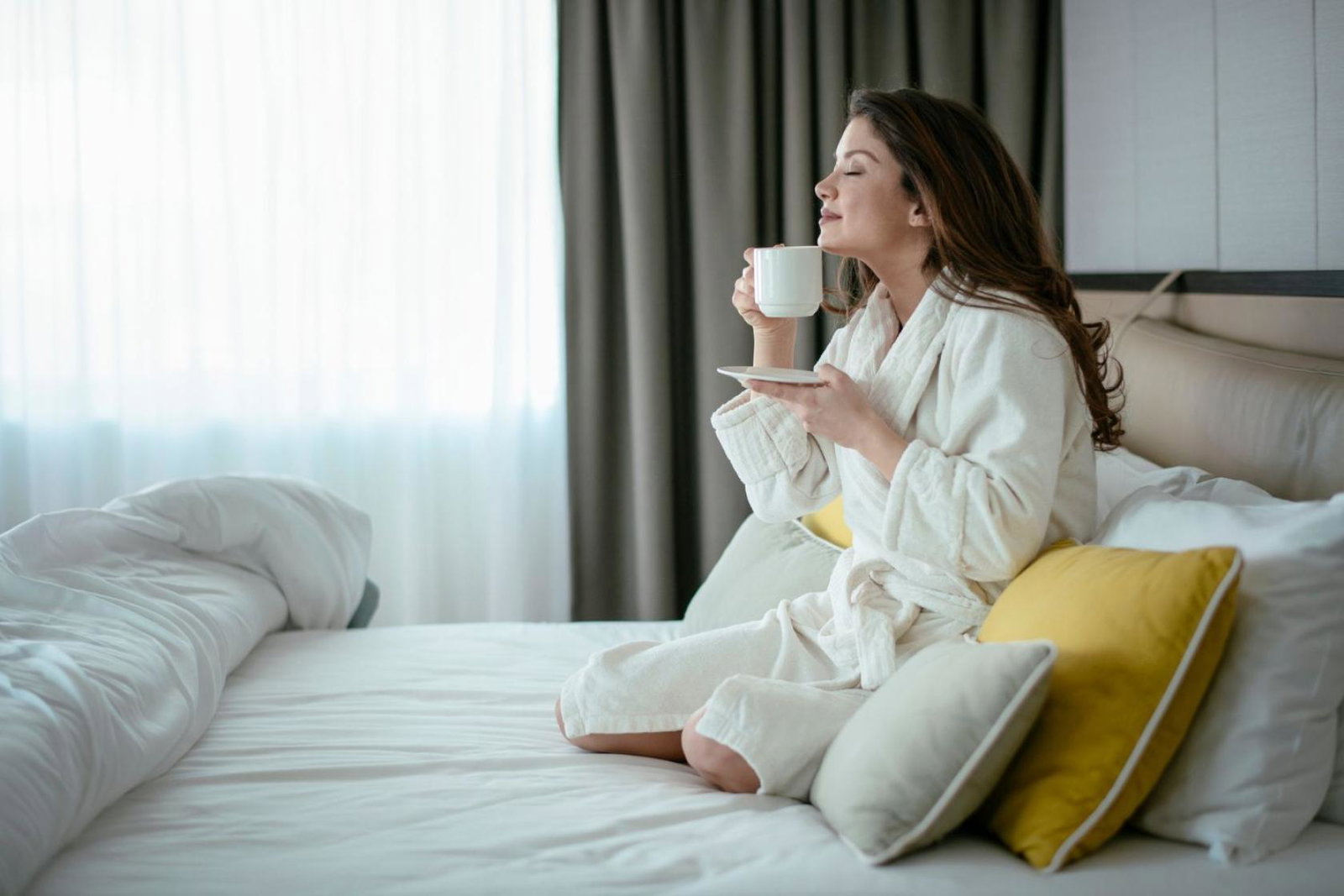 Woman drinking coffee