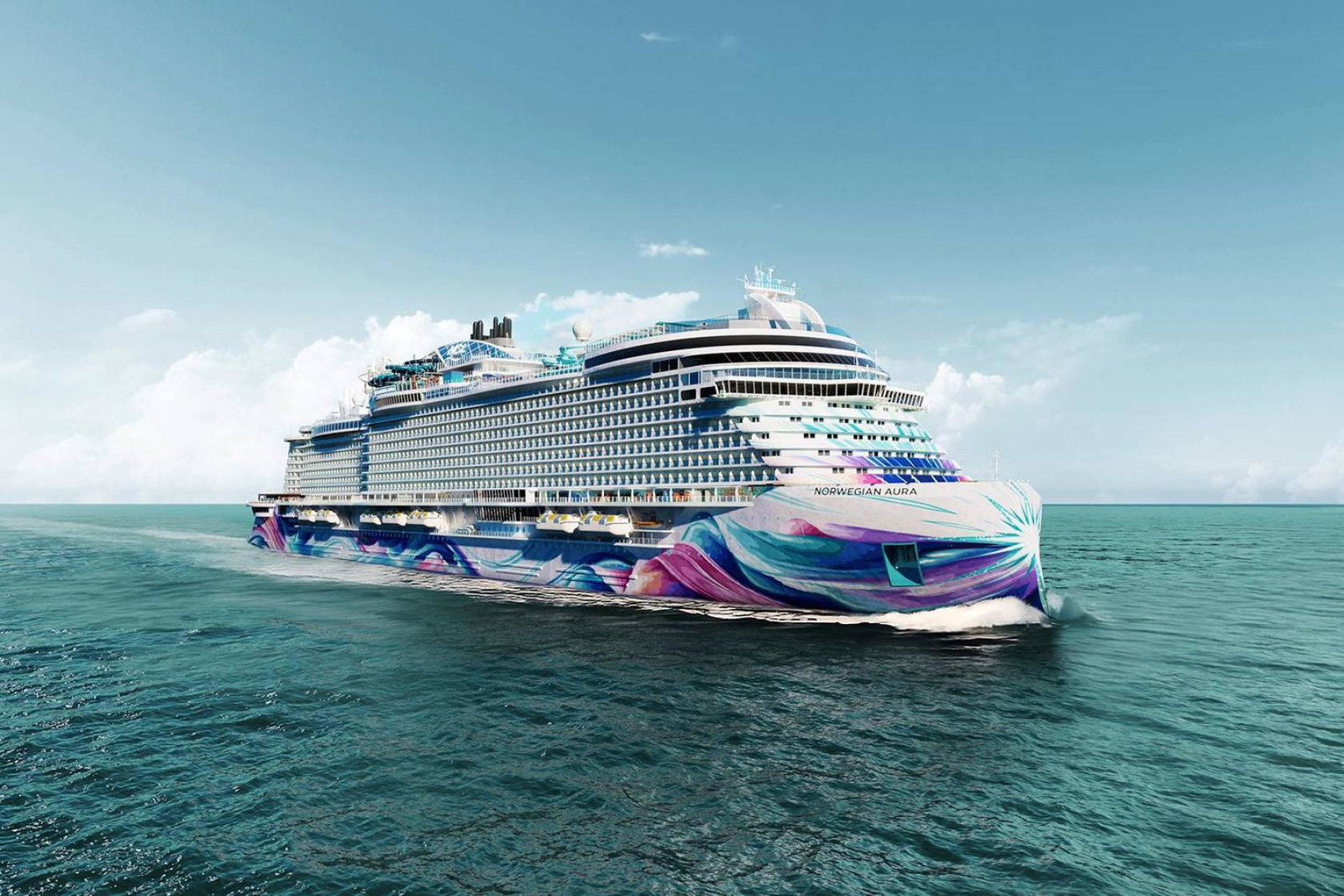 Rendering of cruise ship Norwegian Aura's exterior