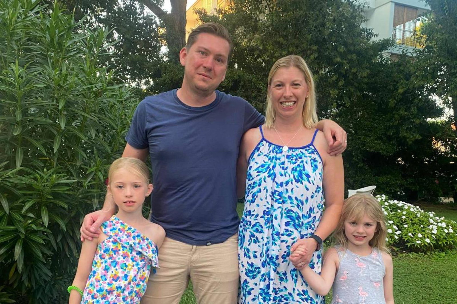 Savile Row Travel director Matt Callaway with wife and two children
