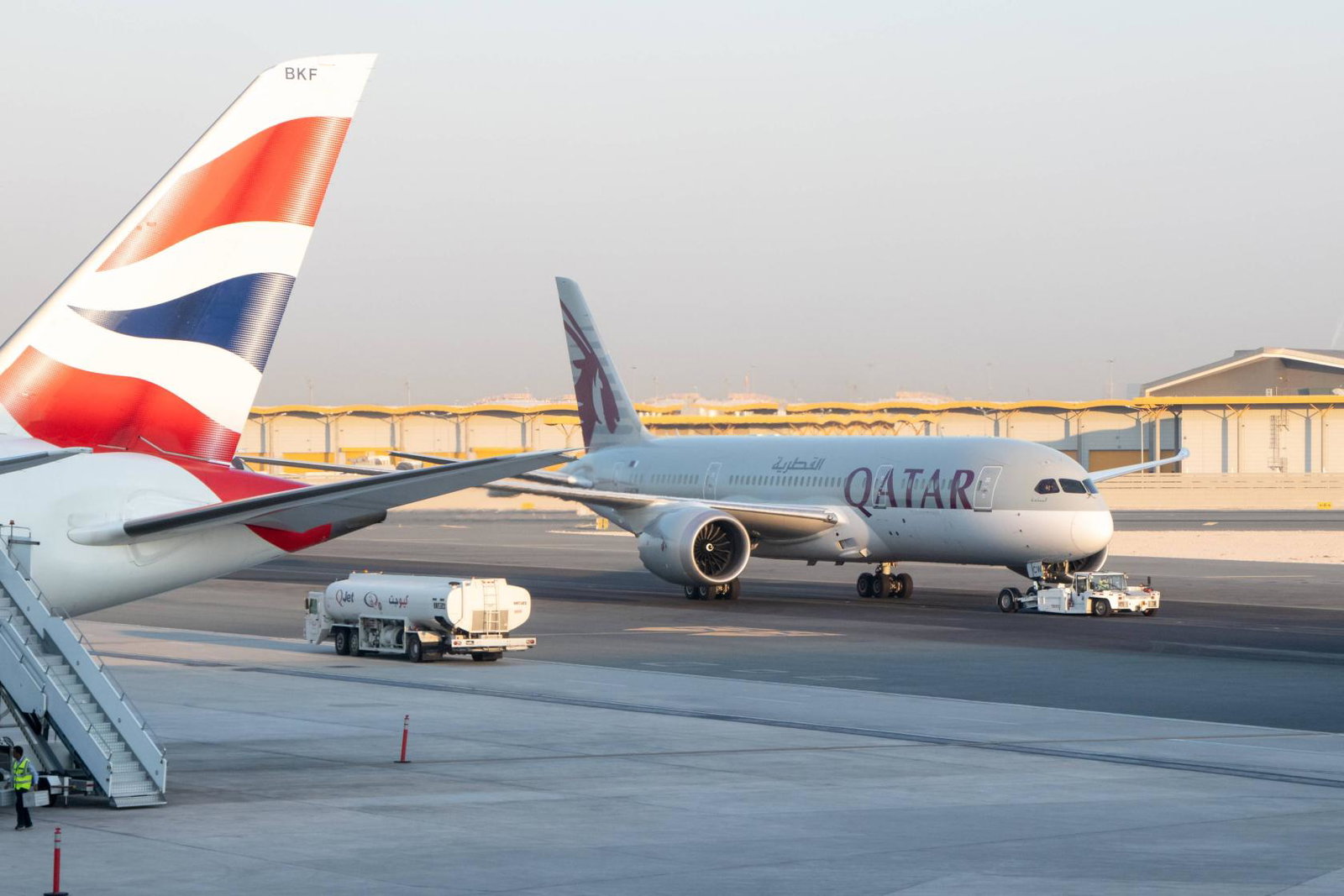 Qatar Airways plane at airport