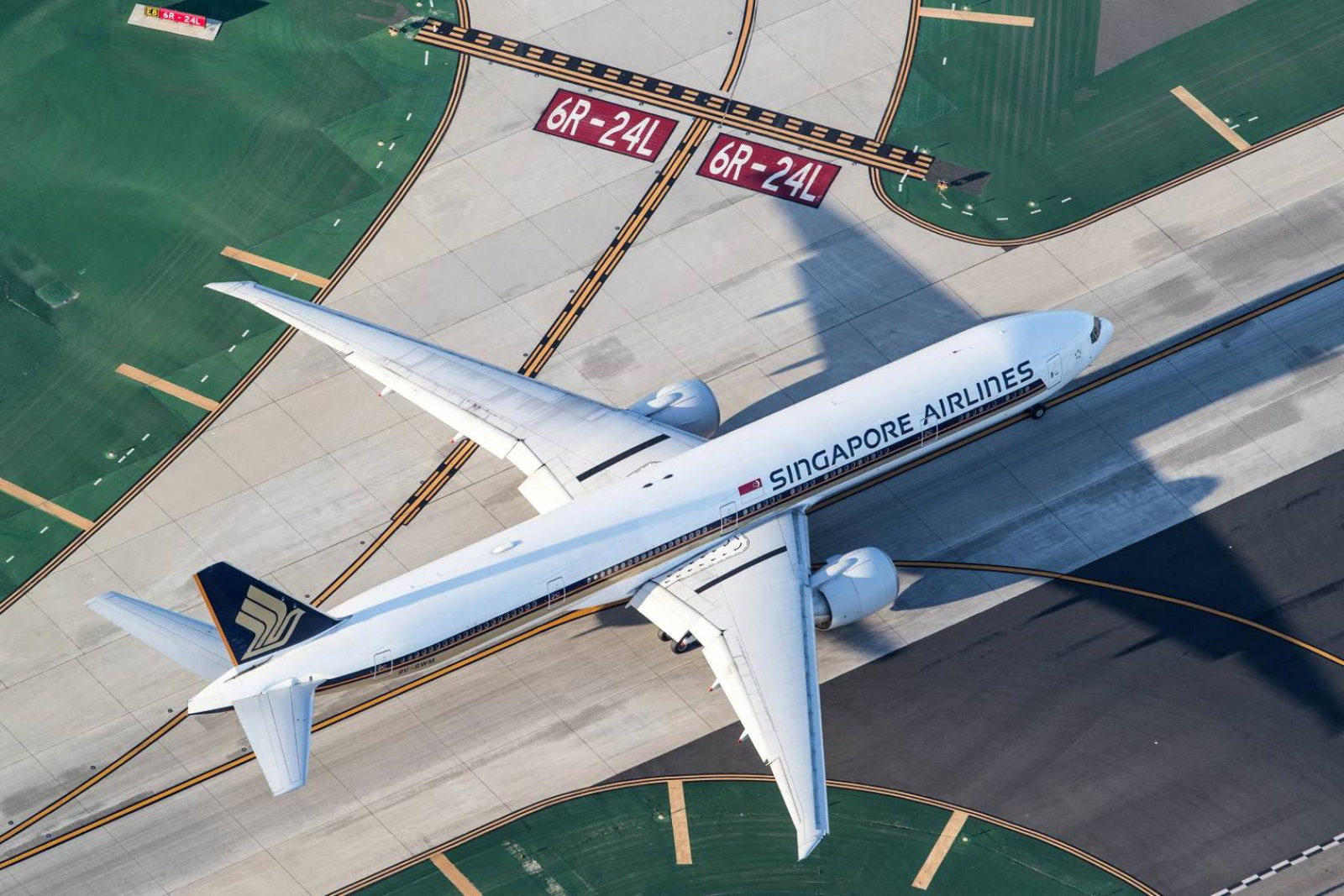 Singapore Airlines plane on runway