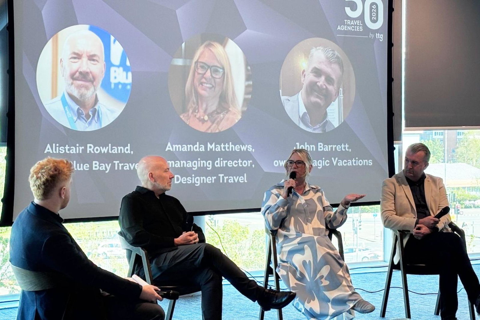 The TTG Top 50 Insights Brunch panel: Tom Parry (host), Alistair Rowland, Amanda Matthews and John Barrett