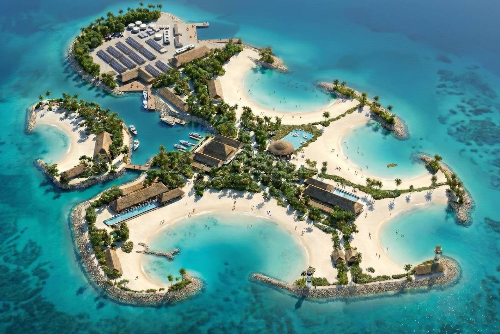 Rendering of MSC Cruises' new private island in The Bahamas, Sandy Cay