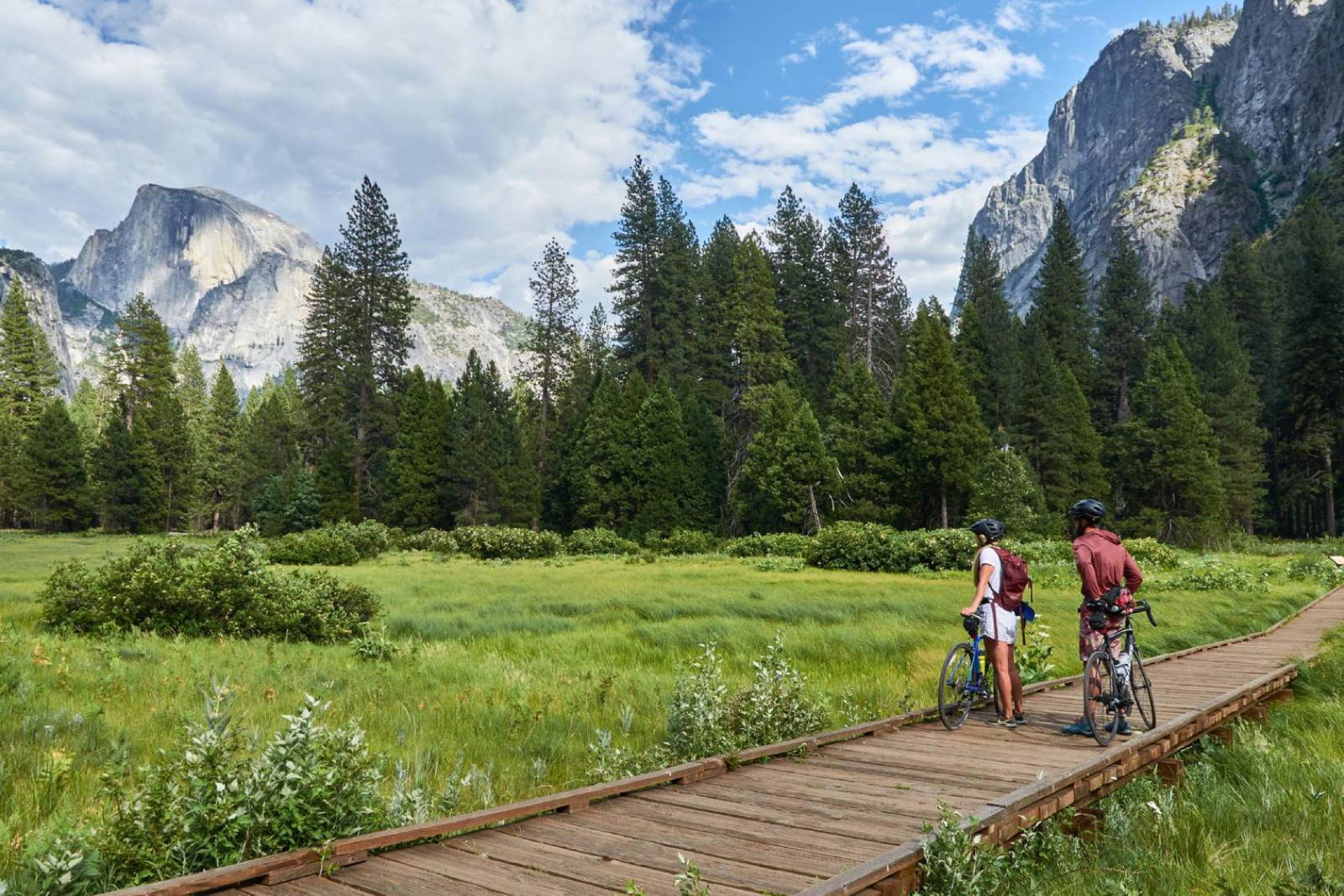 Biking group in Yosemite