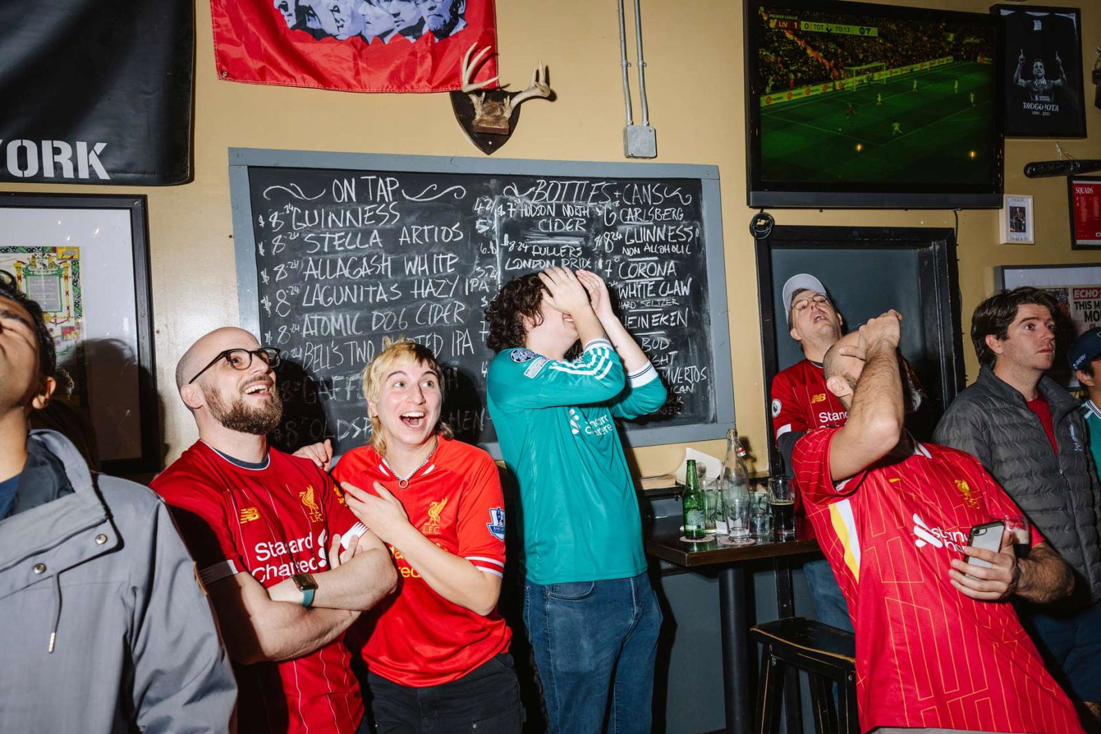 Football fans in Brooklyn
