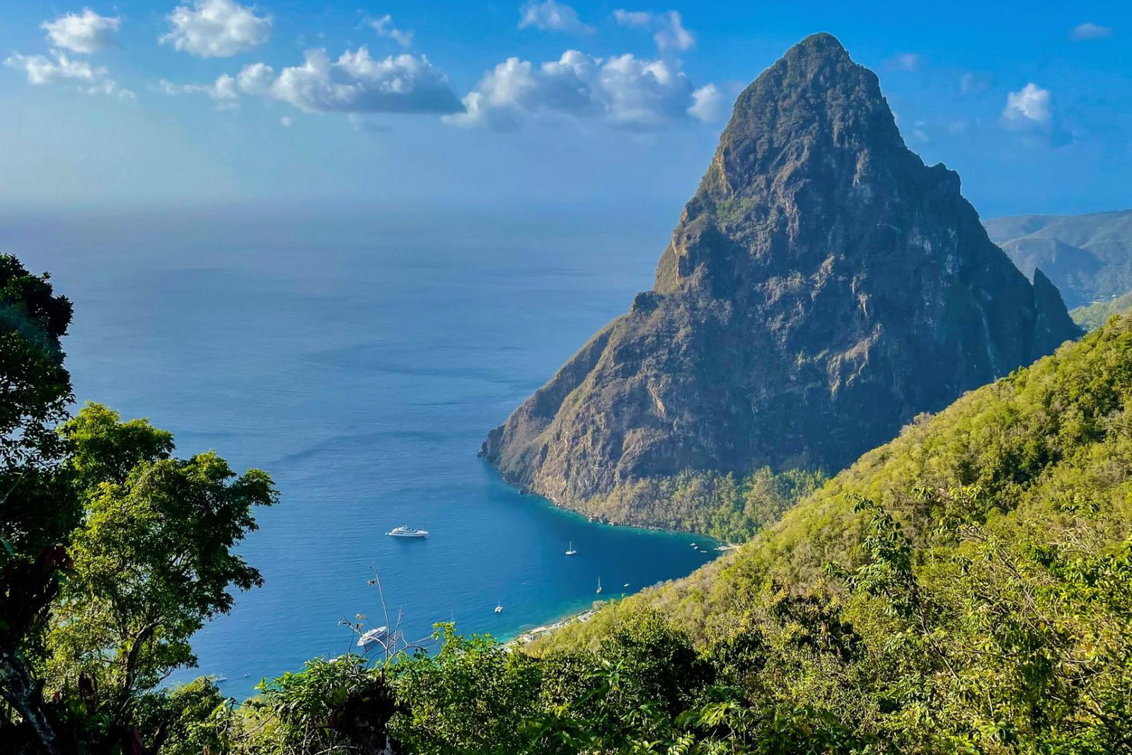 A view of Petit Piton in Saint Lucia