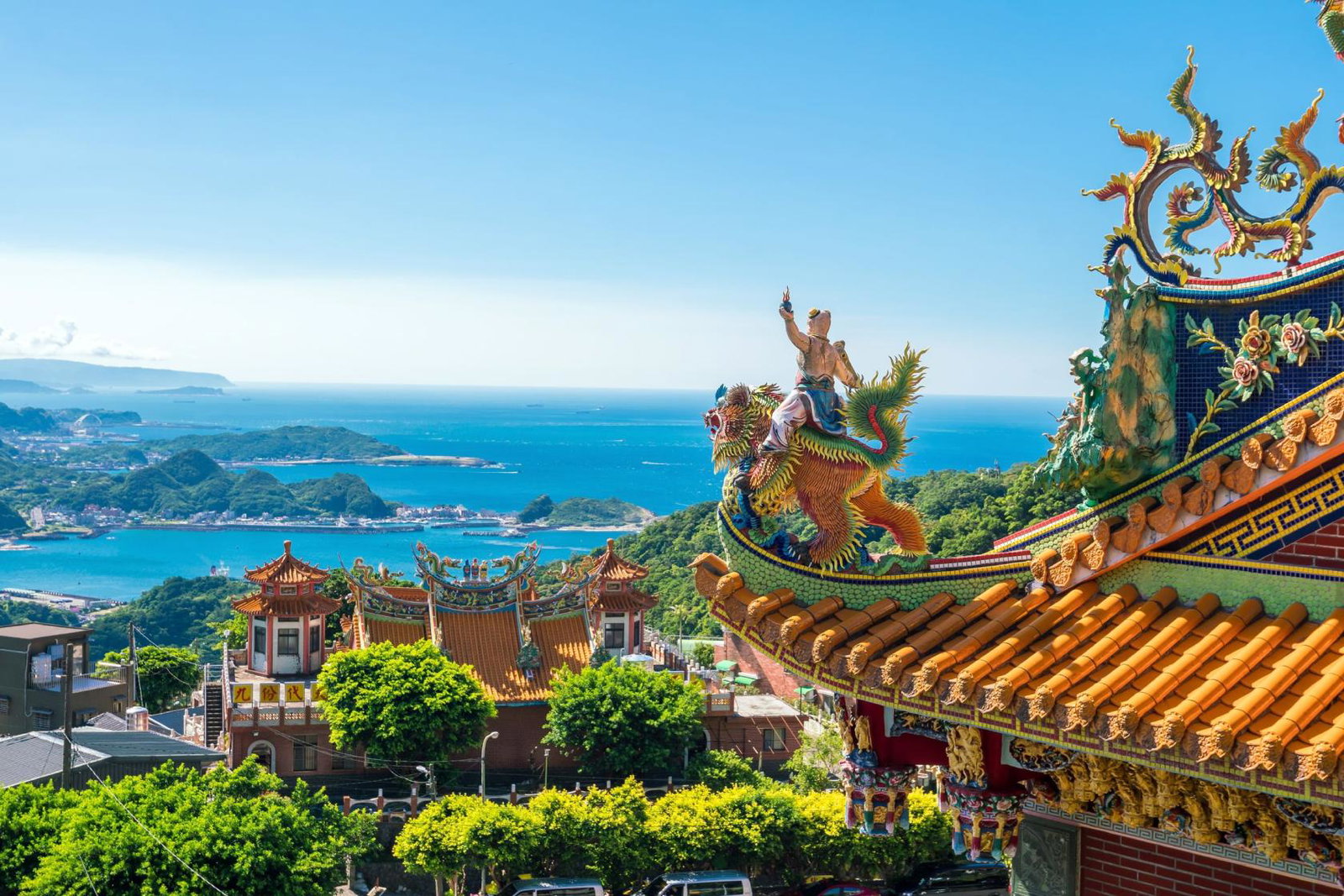Temple at Jiufen Old Street in Taipei, Taiwan