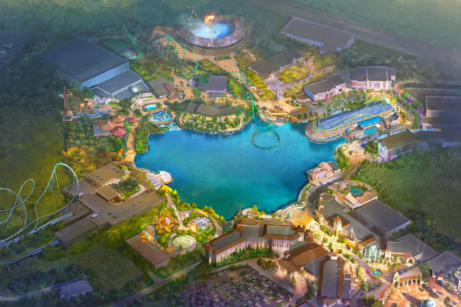Conceptual artist rendering of Universal United Kingdom Resort