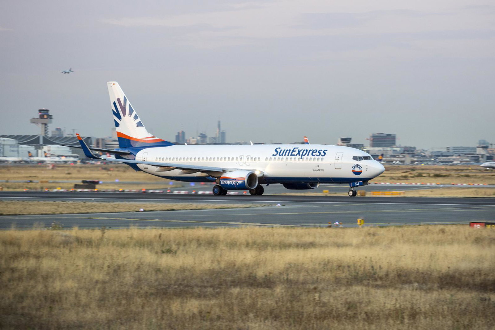 A SunExpress aircraft pictured at Frankfurt airport