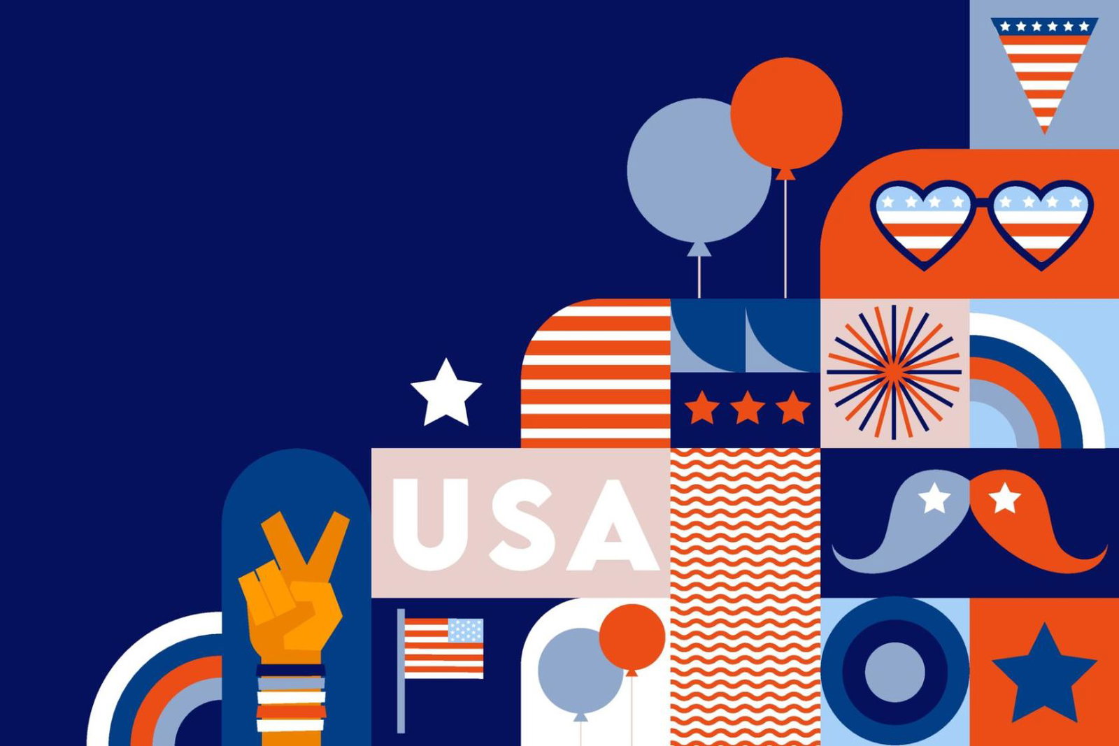 Graphic showing US motifs ahead of Independence Day