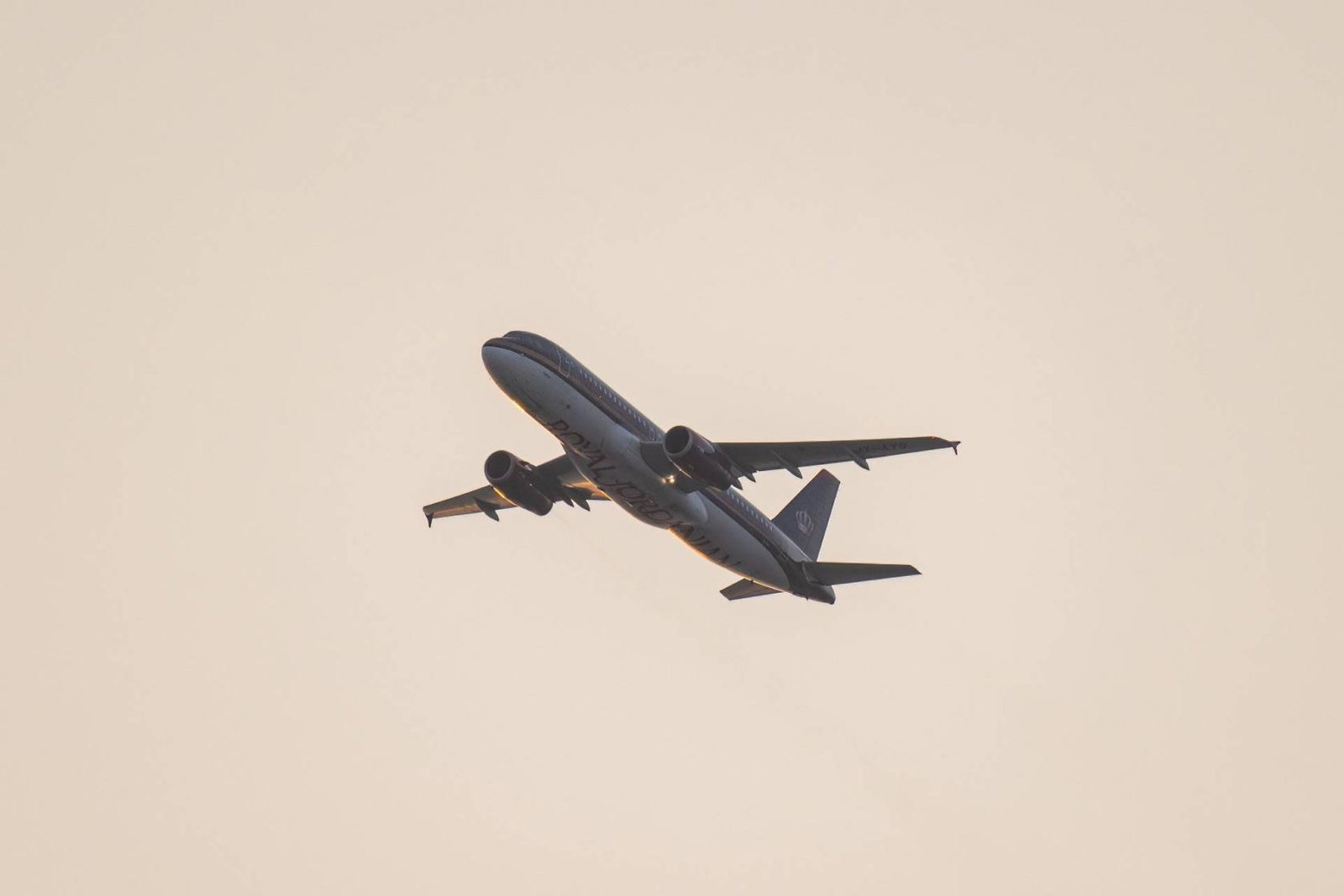 Royal Jordanian Airbus A320-200 taking off from Hamad International Airport Doha Qatar . stock photo