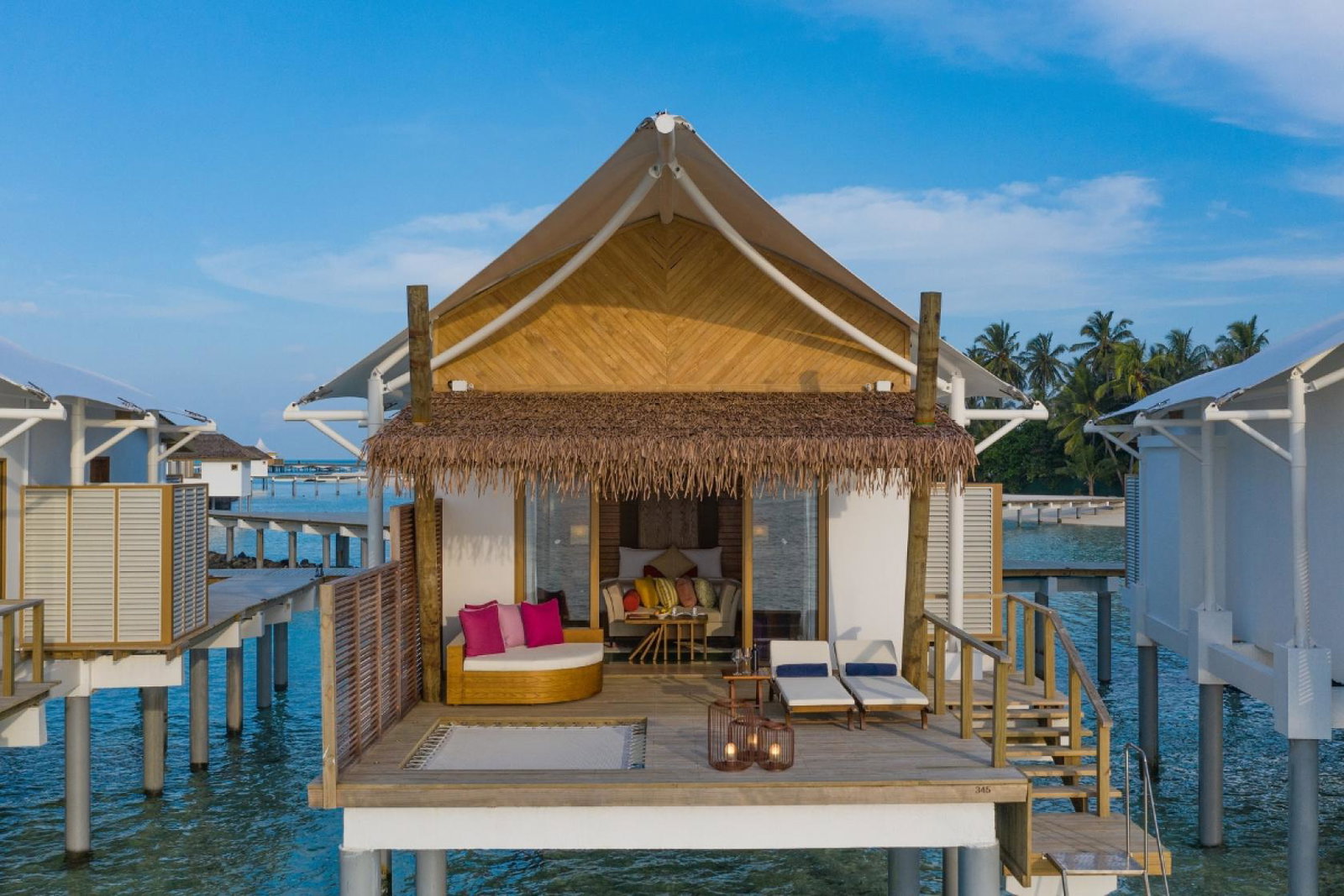 Overwater villa exterior in the Maldives 