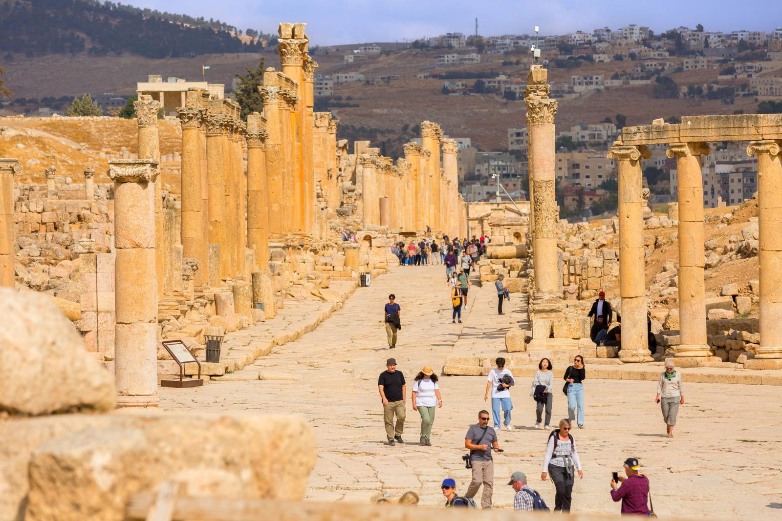 Cardo Maximus in Roman city Gerasa, Jerash, Jordan stock photo
