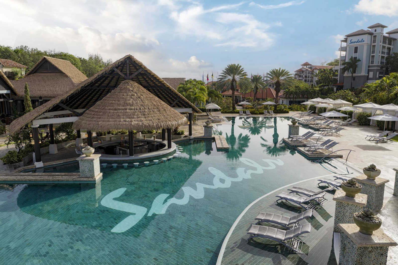A swim-up pool bar in Grenada