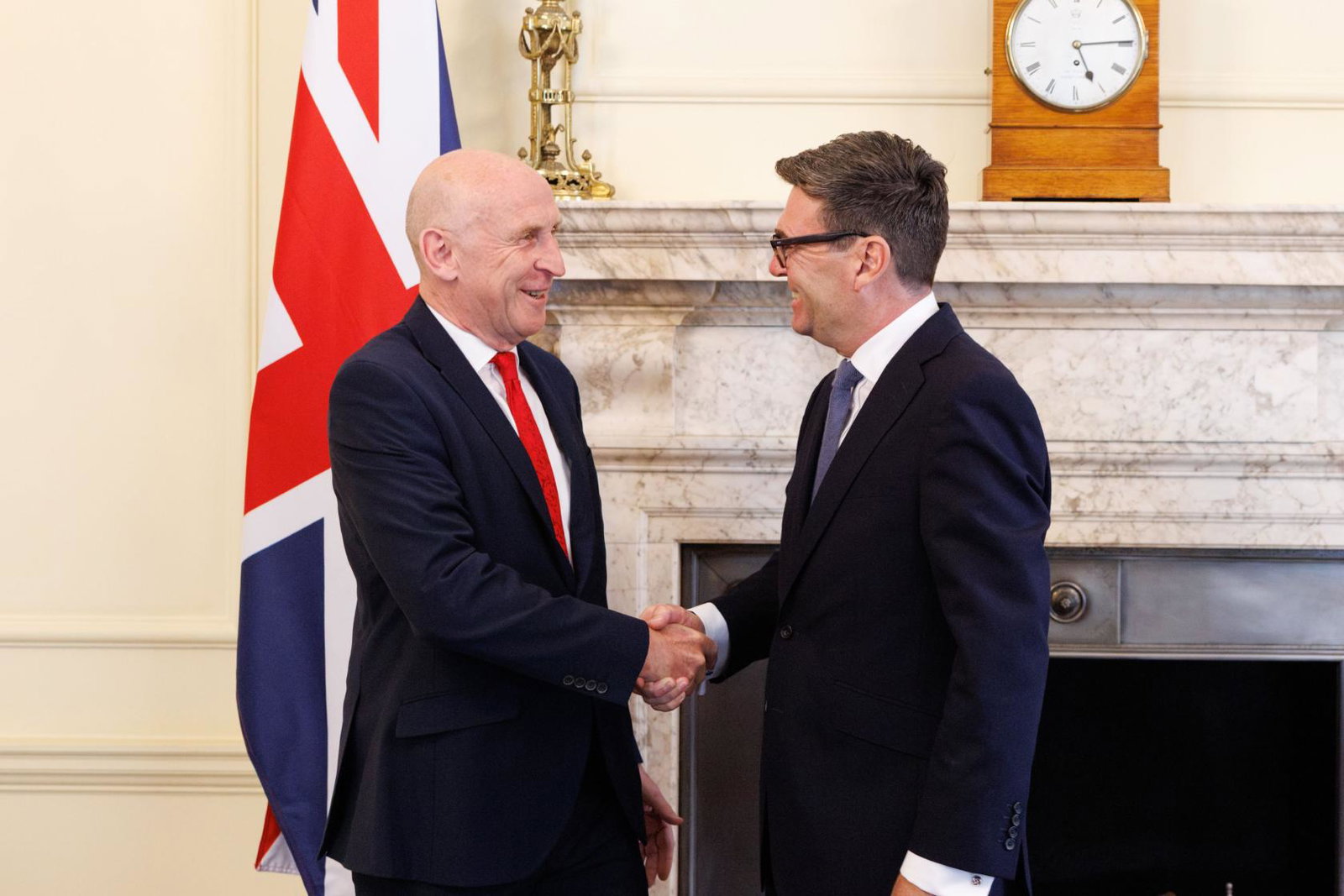 Chancellor John Healey pictured with Prime Minister Andy Burnham