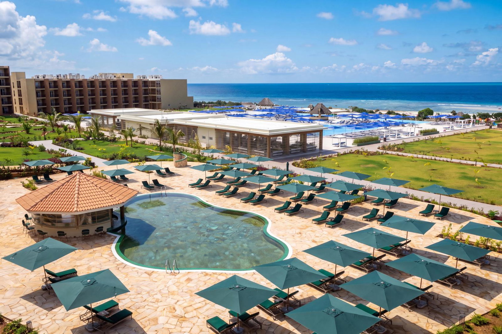 The oceanfront Presidential Suite includes a private pool