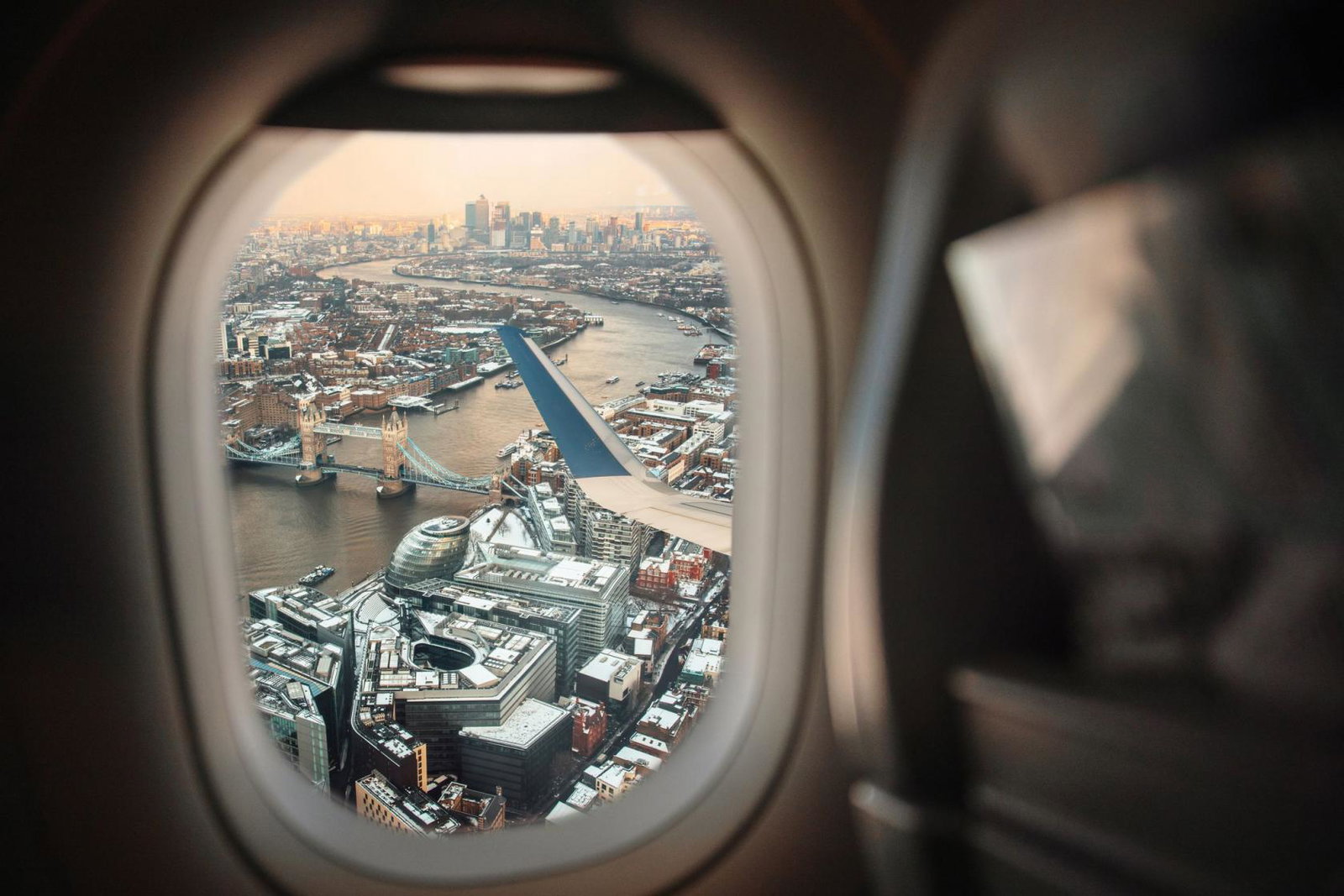 Central London viewed from an aircraft window