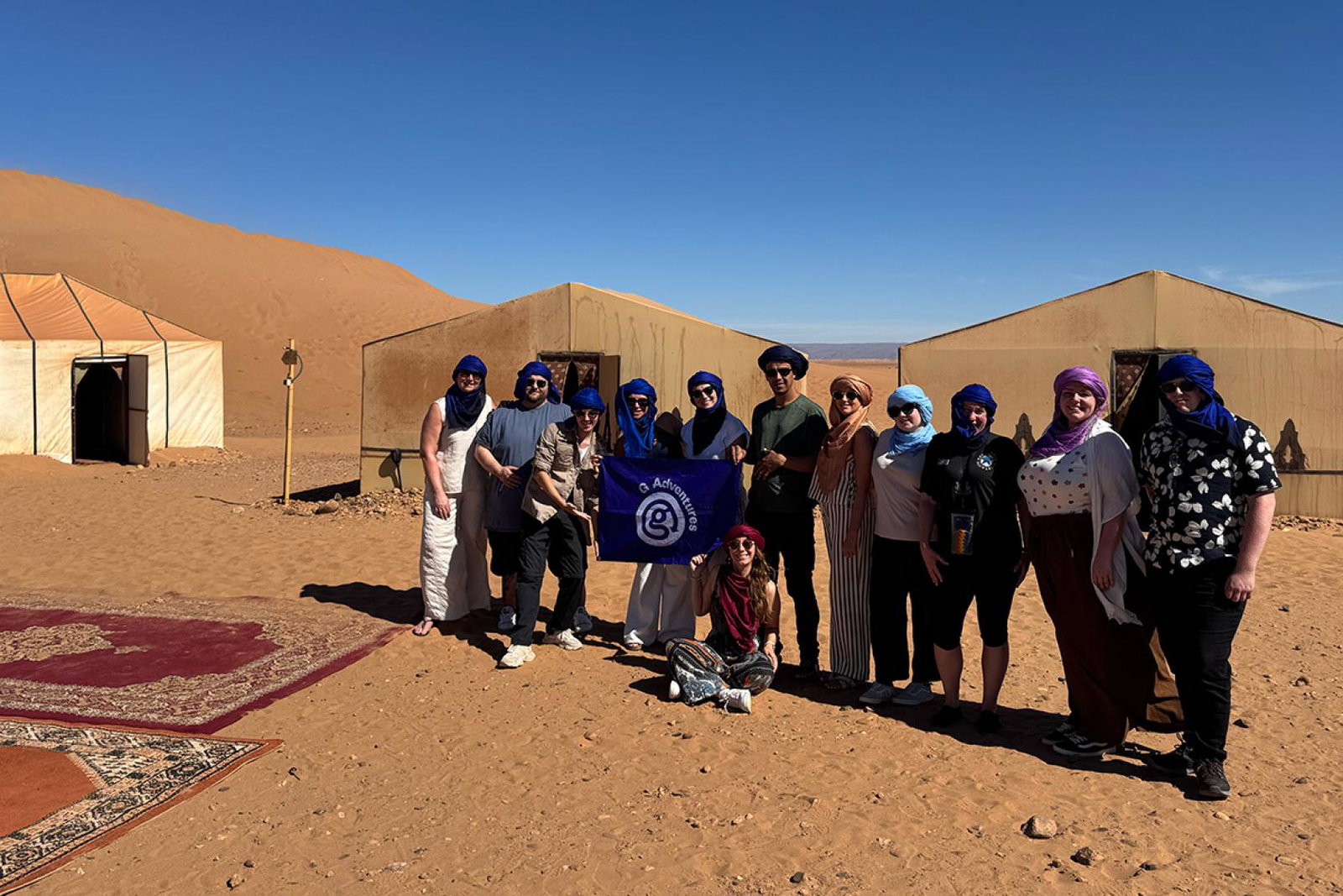 The G Adventures TTG Journey fam trip group spent one night at Chez Belhou in the Moroccan Sahara