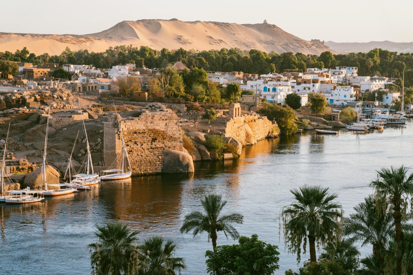 The River Nile in Aswan,Egypt stock photo