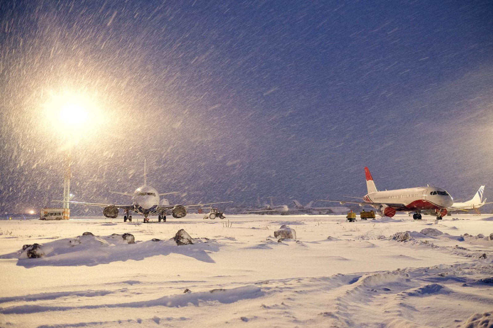Aircraft in snow (stock)