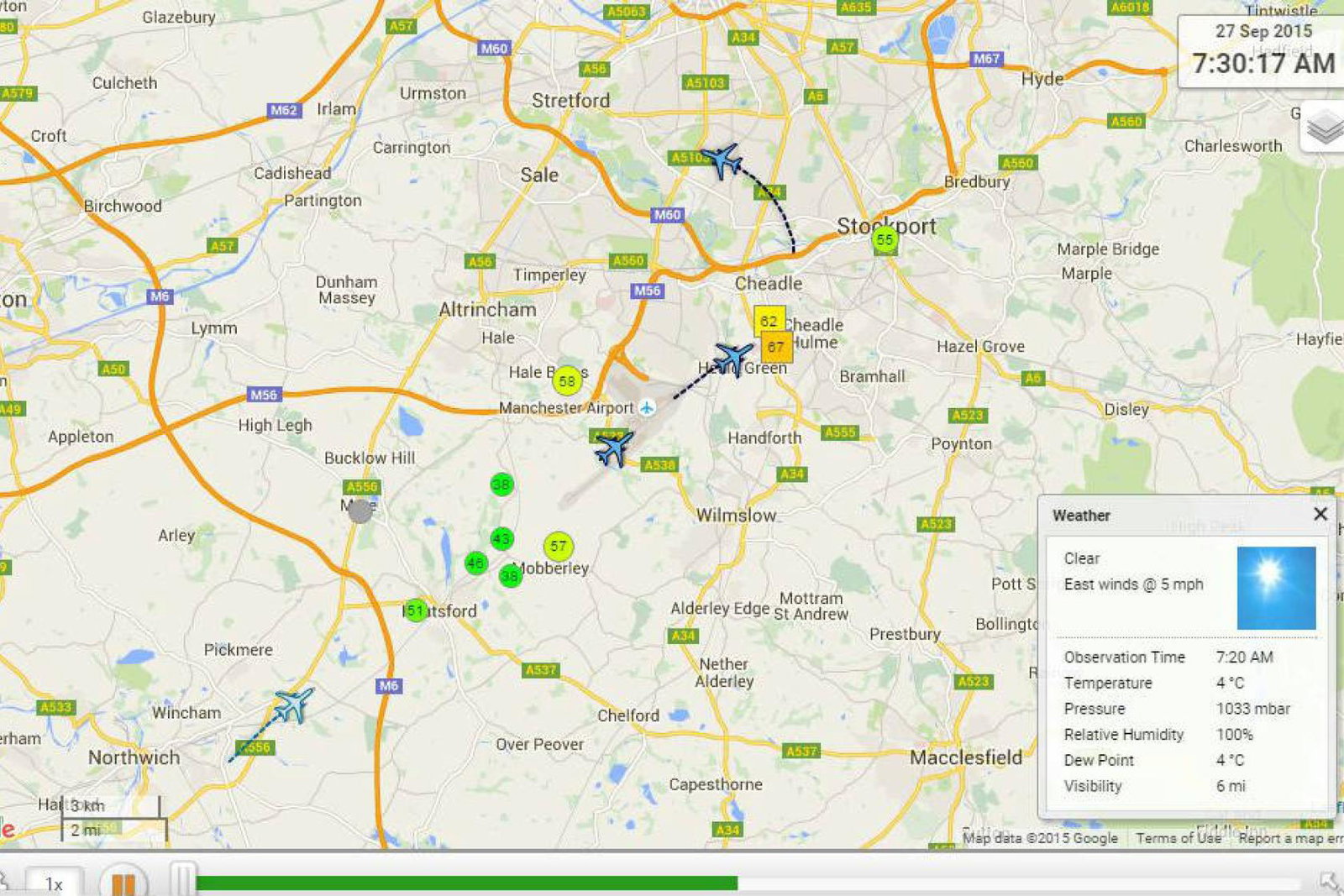 WebTrak, Manchester Airport