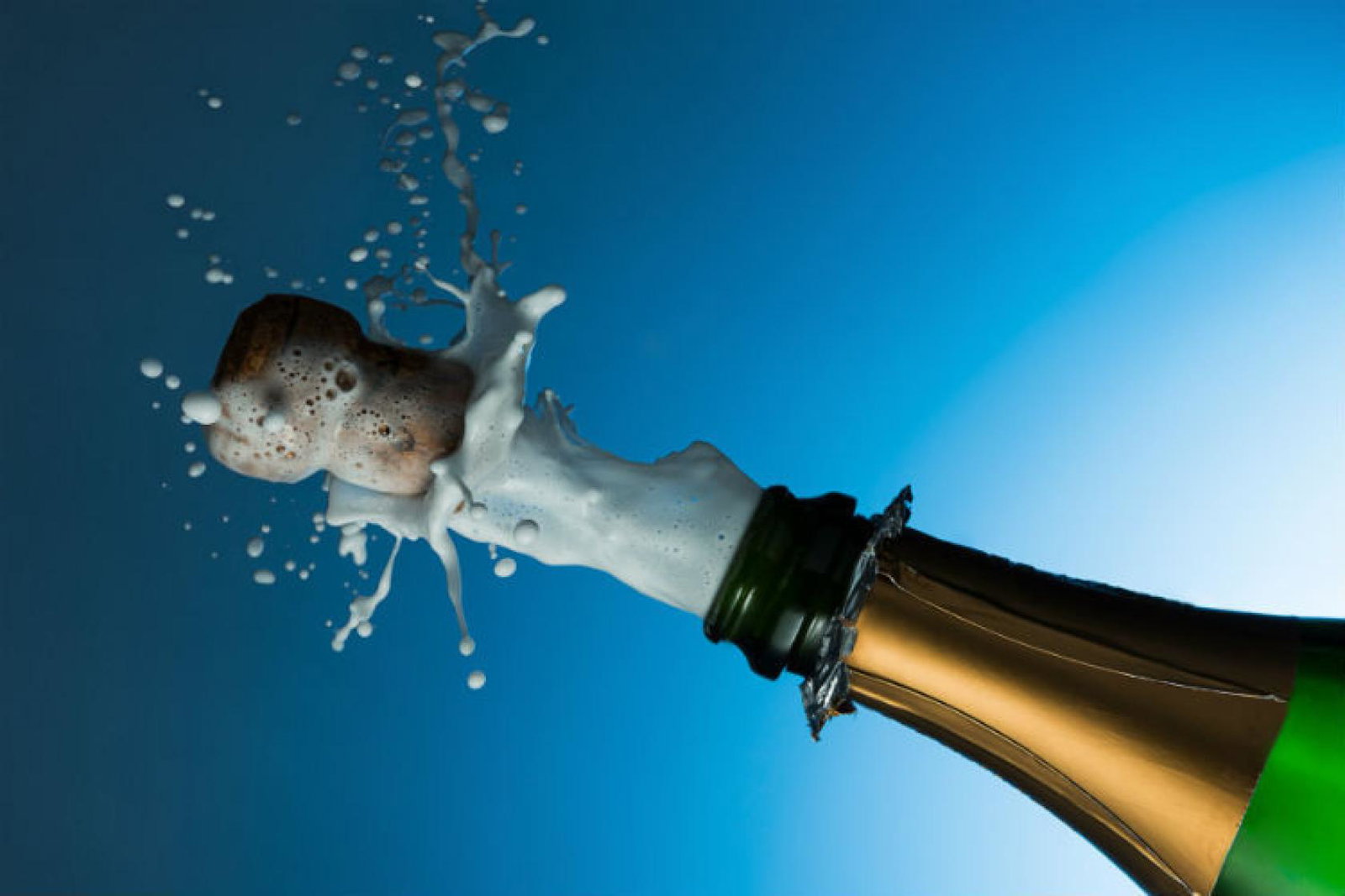Champagne cork popping