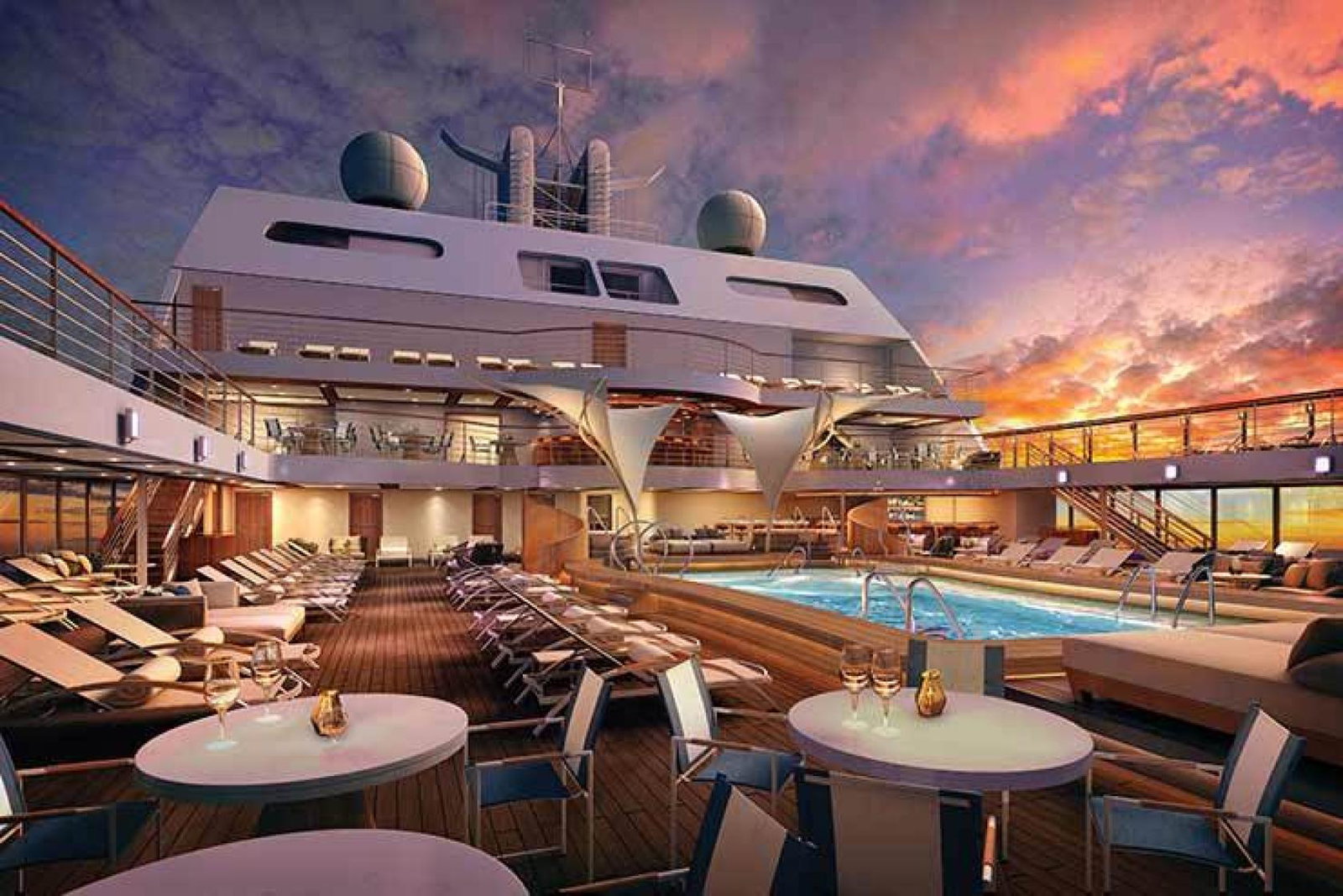 Seabourn Encore Deck 9 Main Pool