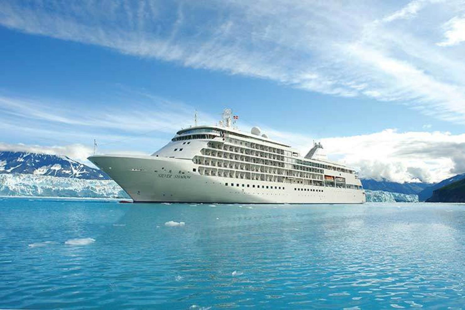 Silversea Silver Shadow Silver Whisper in Hubbard Glacier, Alaska ss59491